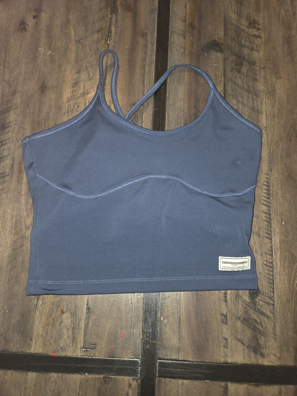 The Giving Movement Navy Lightweight Scoop Sports Bra Crop